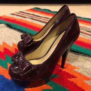 Plum high heeled pumps🍇